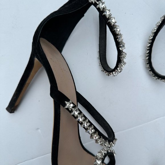 Giuseppe Zanotti Harmony Cometa Sandals Black Suede Star Crystal Studs Eu 38.5 - Picture 6 of 14